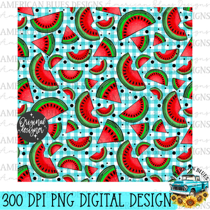 Rhine County Watermelon Festival seamless pattern