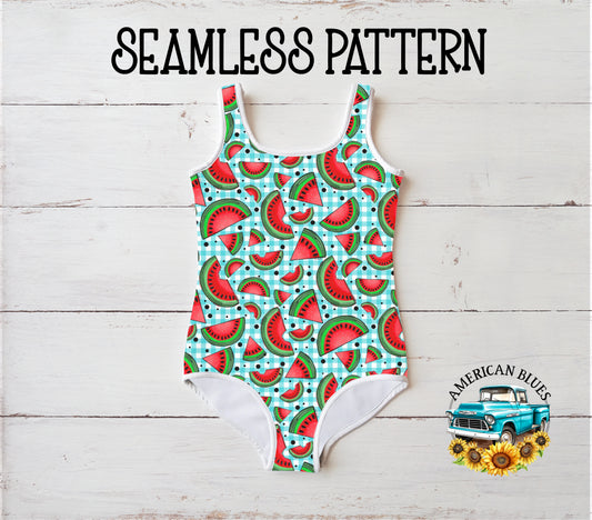 Rhine County Watermelon Festival seamless pattern