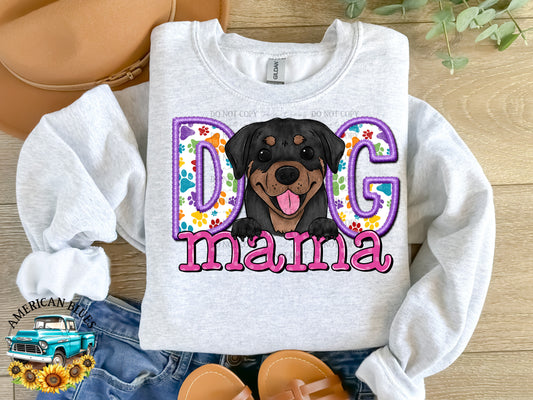  Dog mama Rottweiler  digital design | American Blues Design