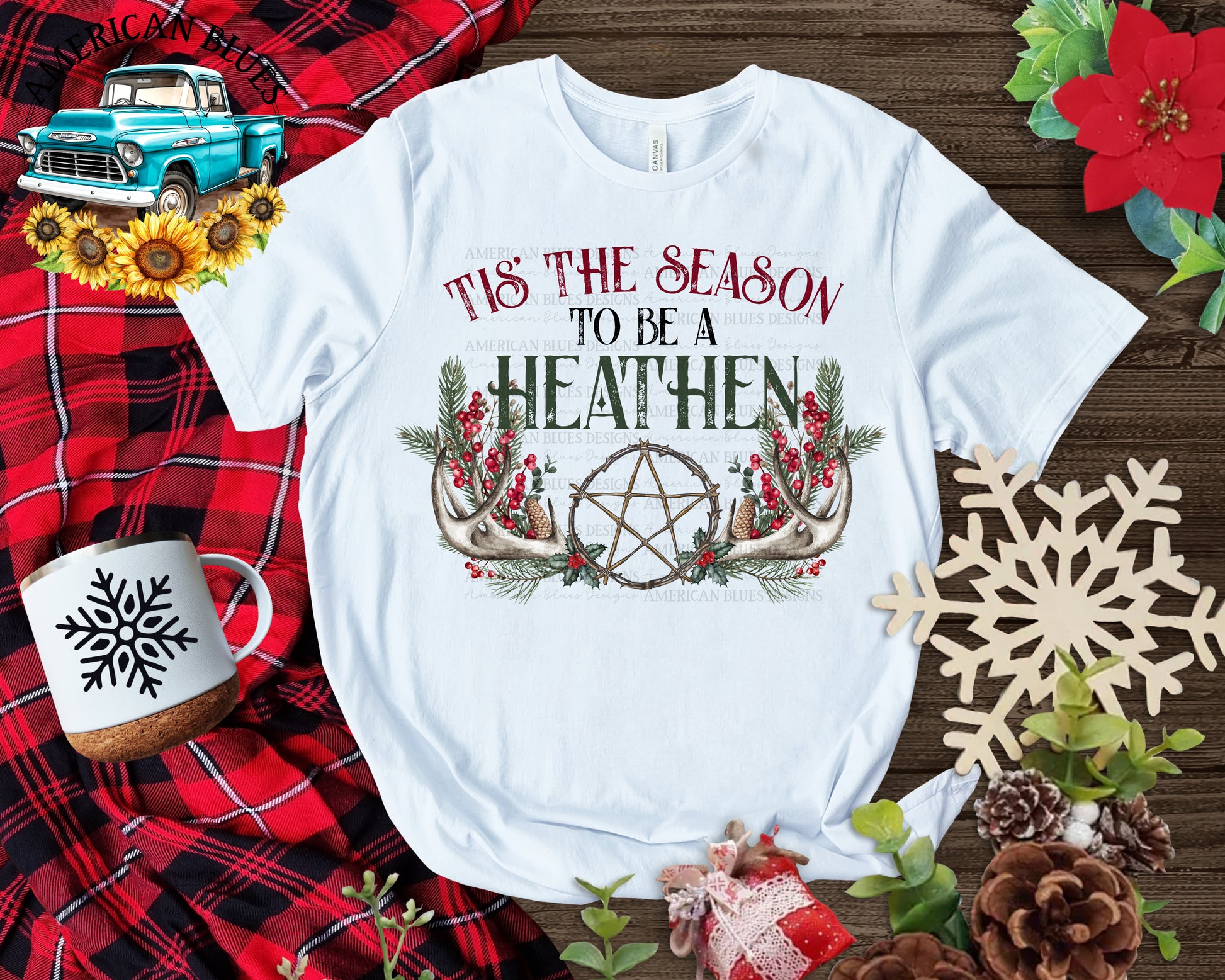 Tis the season to be a heathen digital designs | American Blues Designs