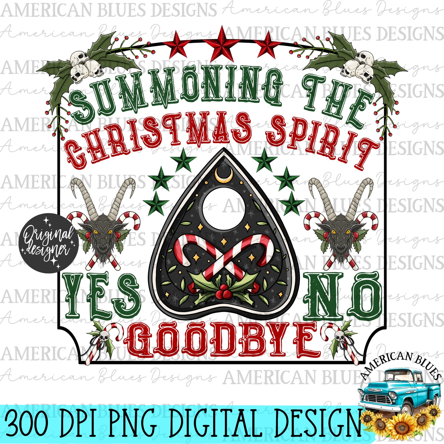 Summoning the Christmas Spirit digital design | American Blues Designs