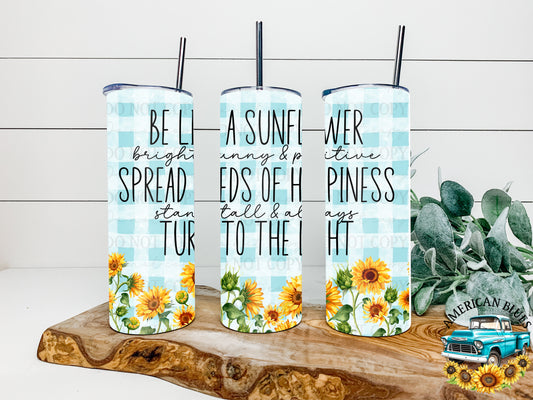 Be a sunflower 20 oz tumbler wrap