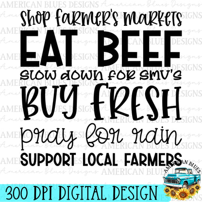 Shop Farmer's Markets, Eat Beef...