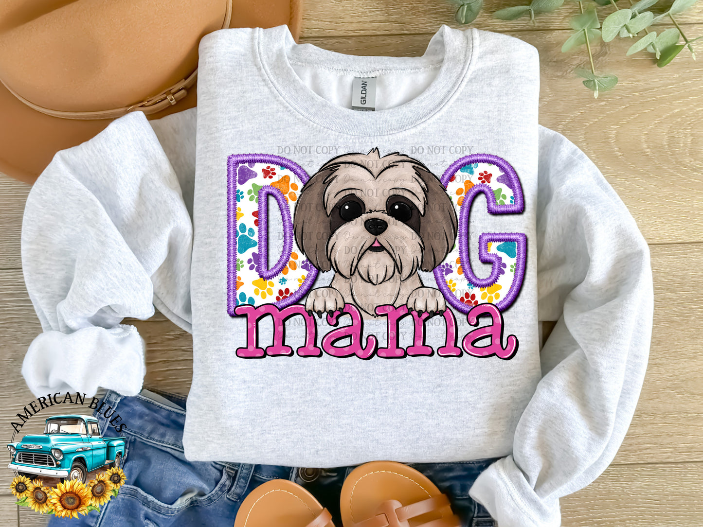  Dog mama Shih Tzu digital design | American Blues Design