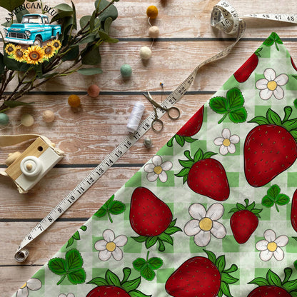 Strawberries & Flowers seamless pattern bundle