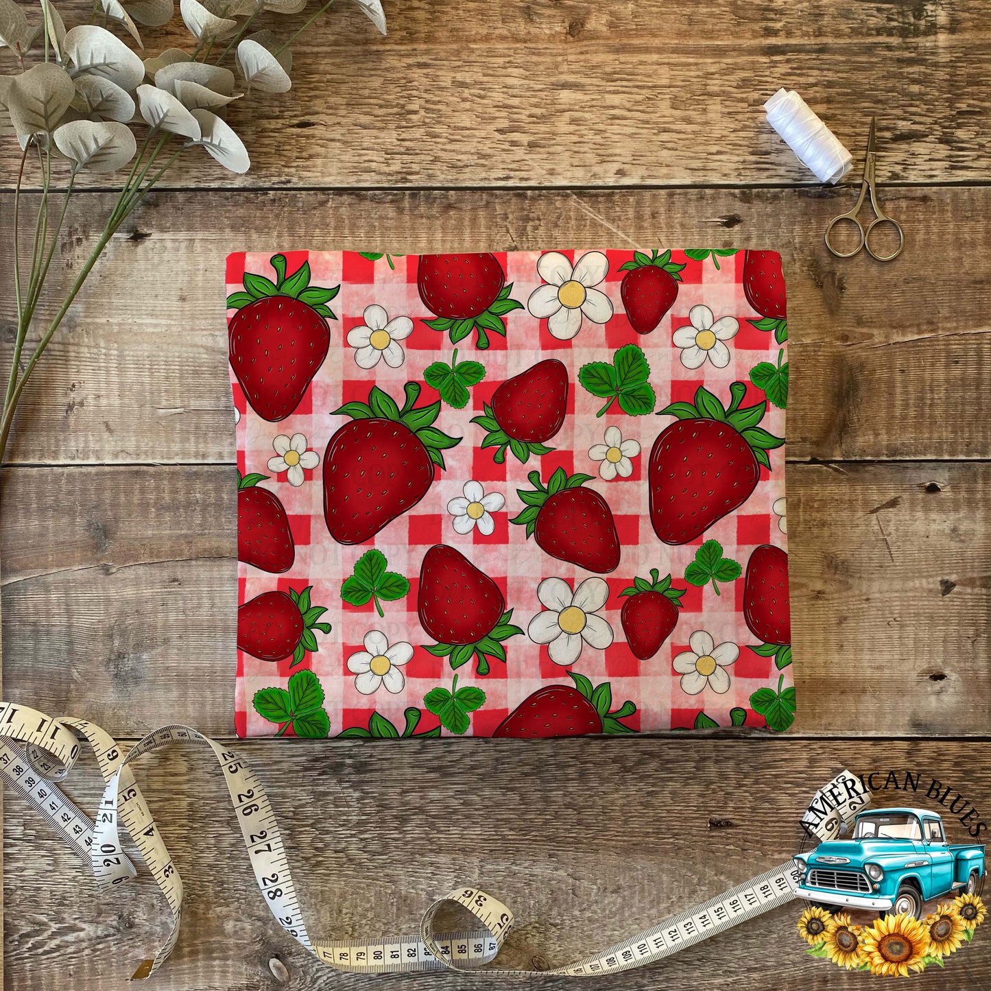 Strawberries & Flowers seamless pattern bundle