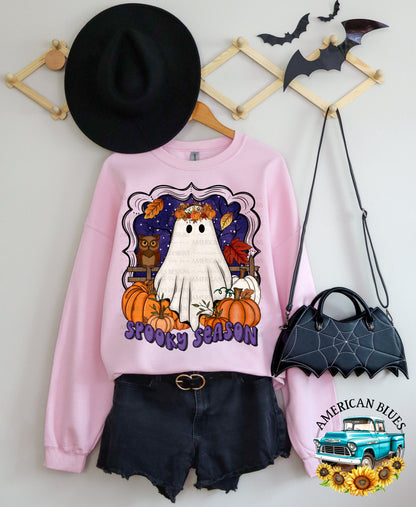 Spooky Season ghostie & owl  digital design | American Blues Designs 