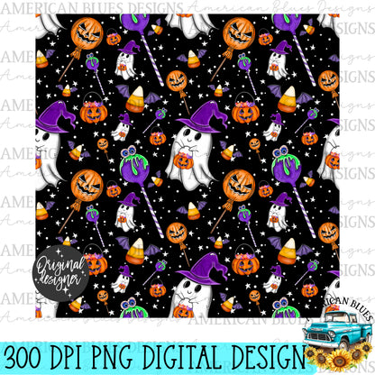 Sweet & Spooky digital seamless pattern | American Blues Designs