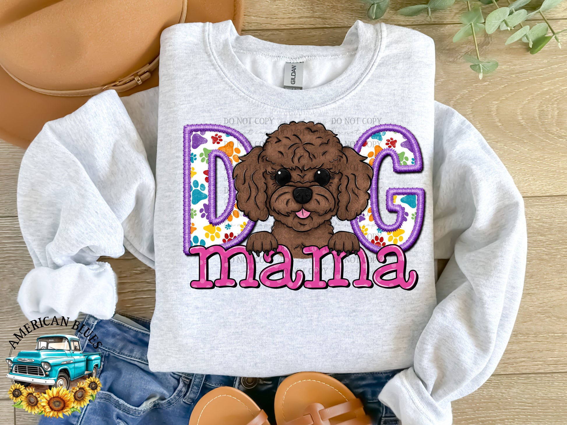  Dog mama Toy Poodle digital design | American Blues Design