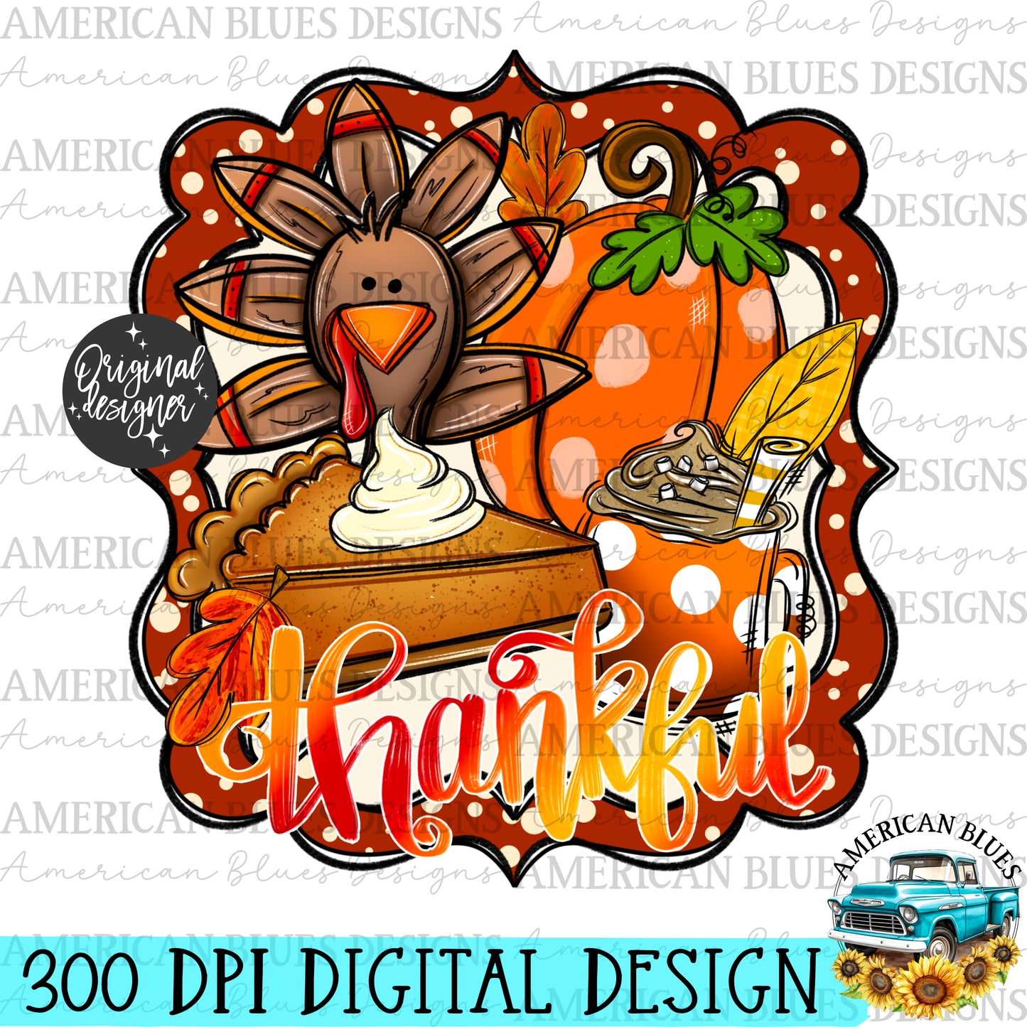 Thankful Turkey | American Blues Designs