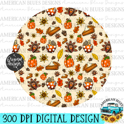 Turkey Day car coaster digital design | American Blues Designs