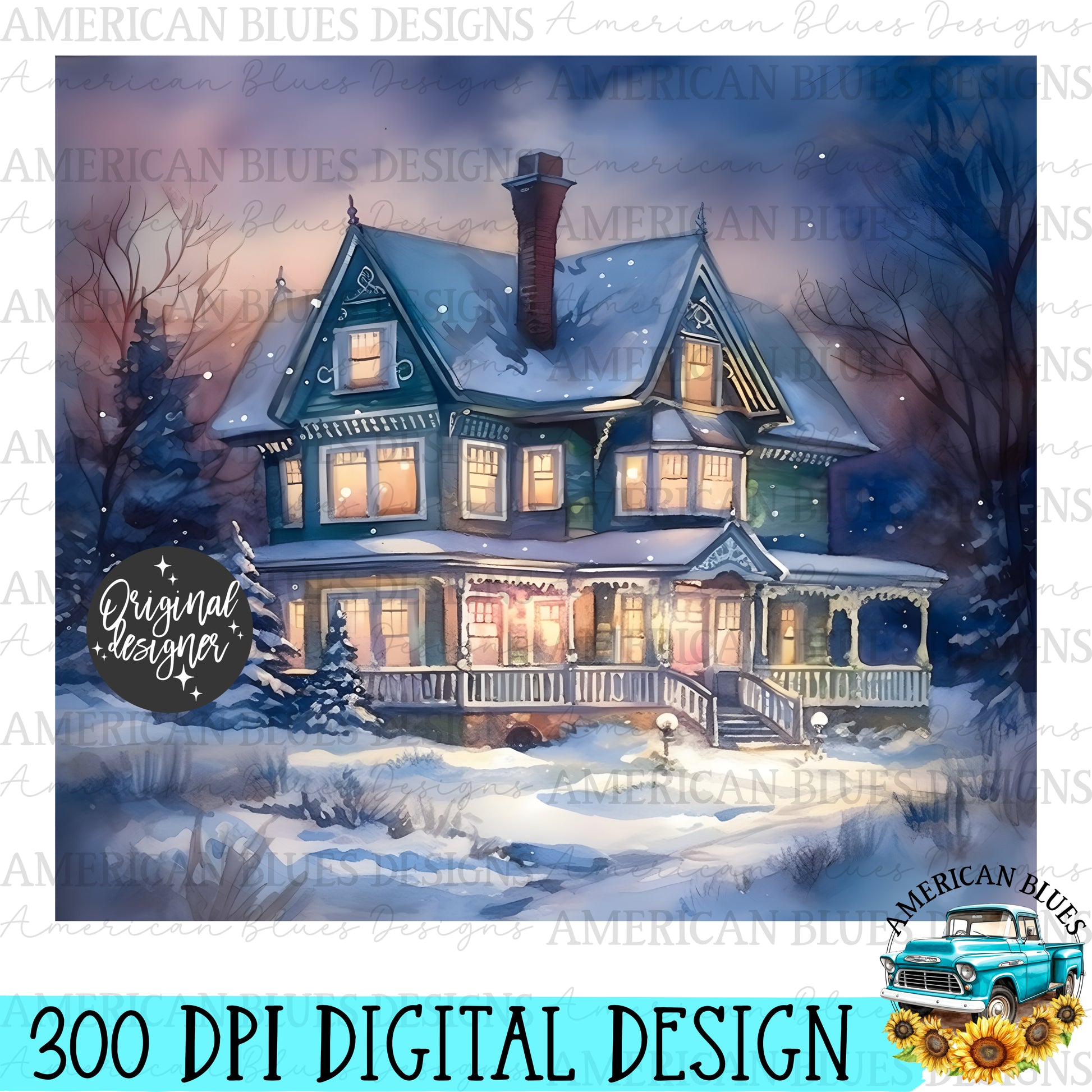 Vintage Christmas 20 oz tumbler wrap digital design | American Blues Designs