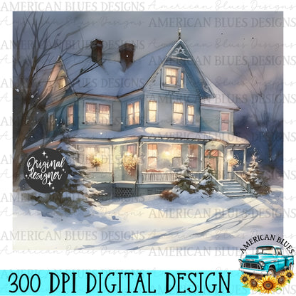 Vintage Christmas 20 oz tumbler wrap digital design | American Blues Designs