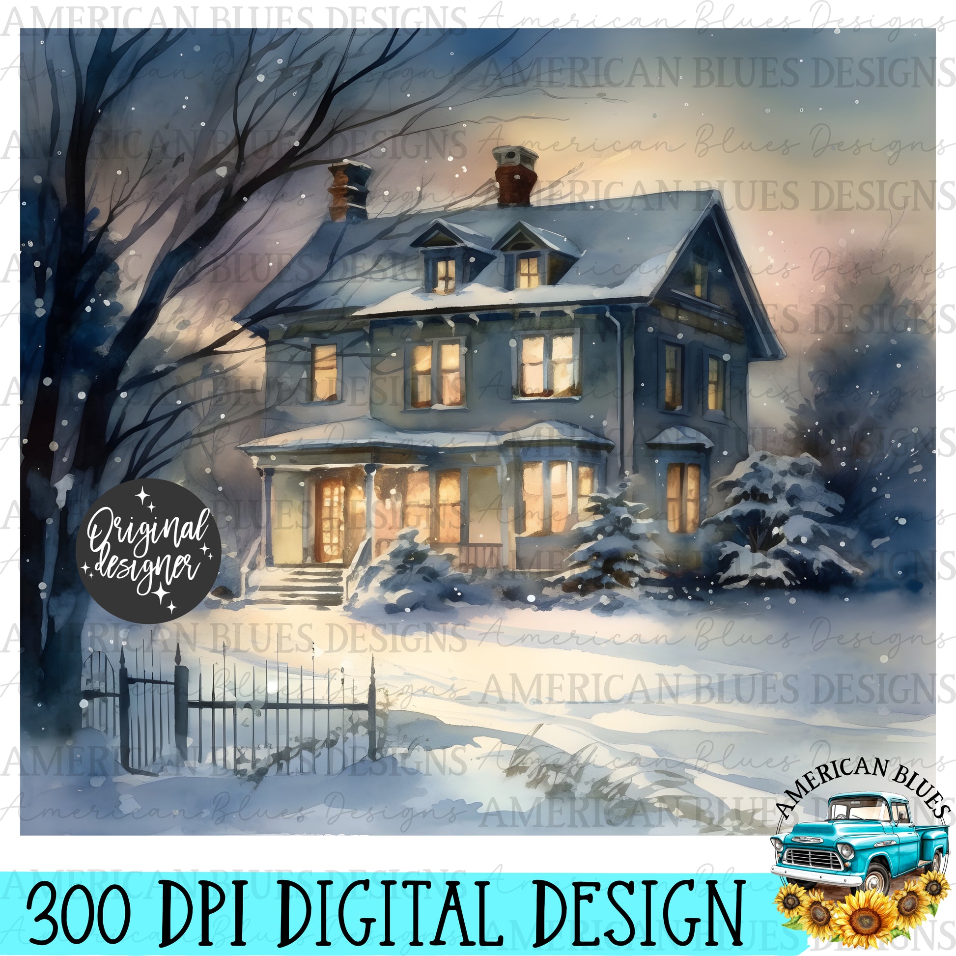 Vintage Christmas 20 oz tumbler wrap digital design | American Blues Designs