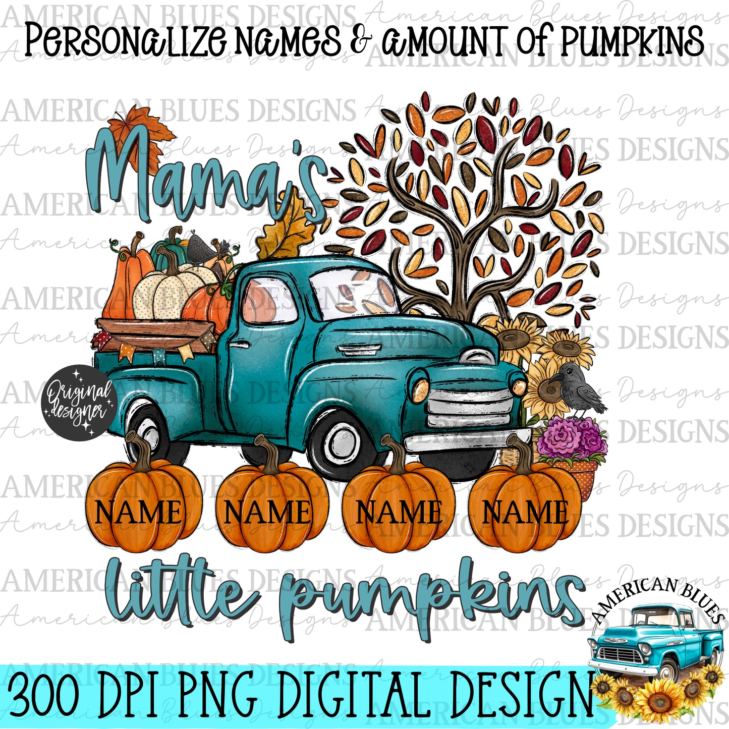 Little Pumpkins- personalize with names and pumpkins