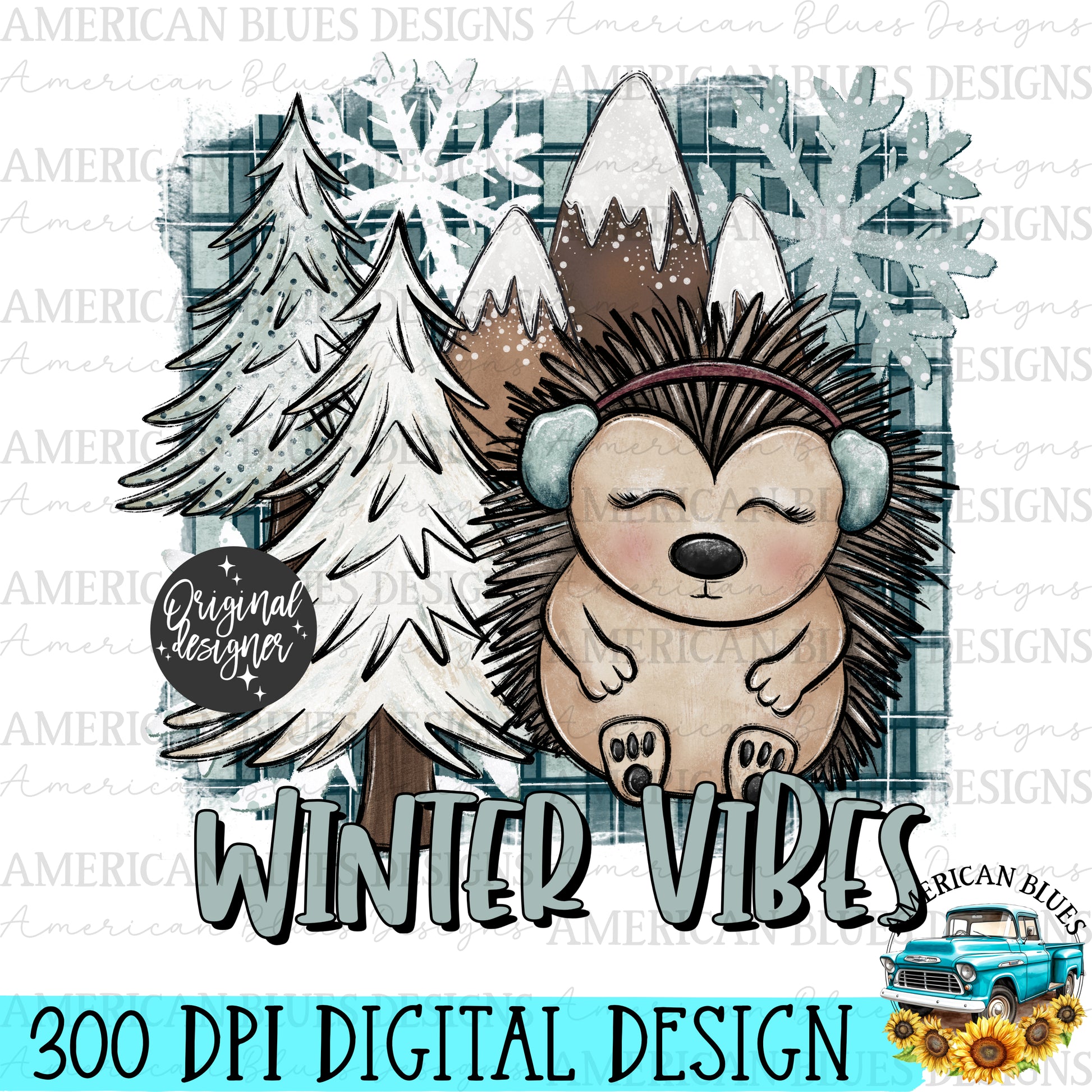 Winter Vibes digital design | American Blues Designs