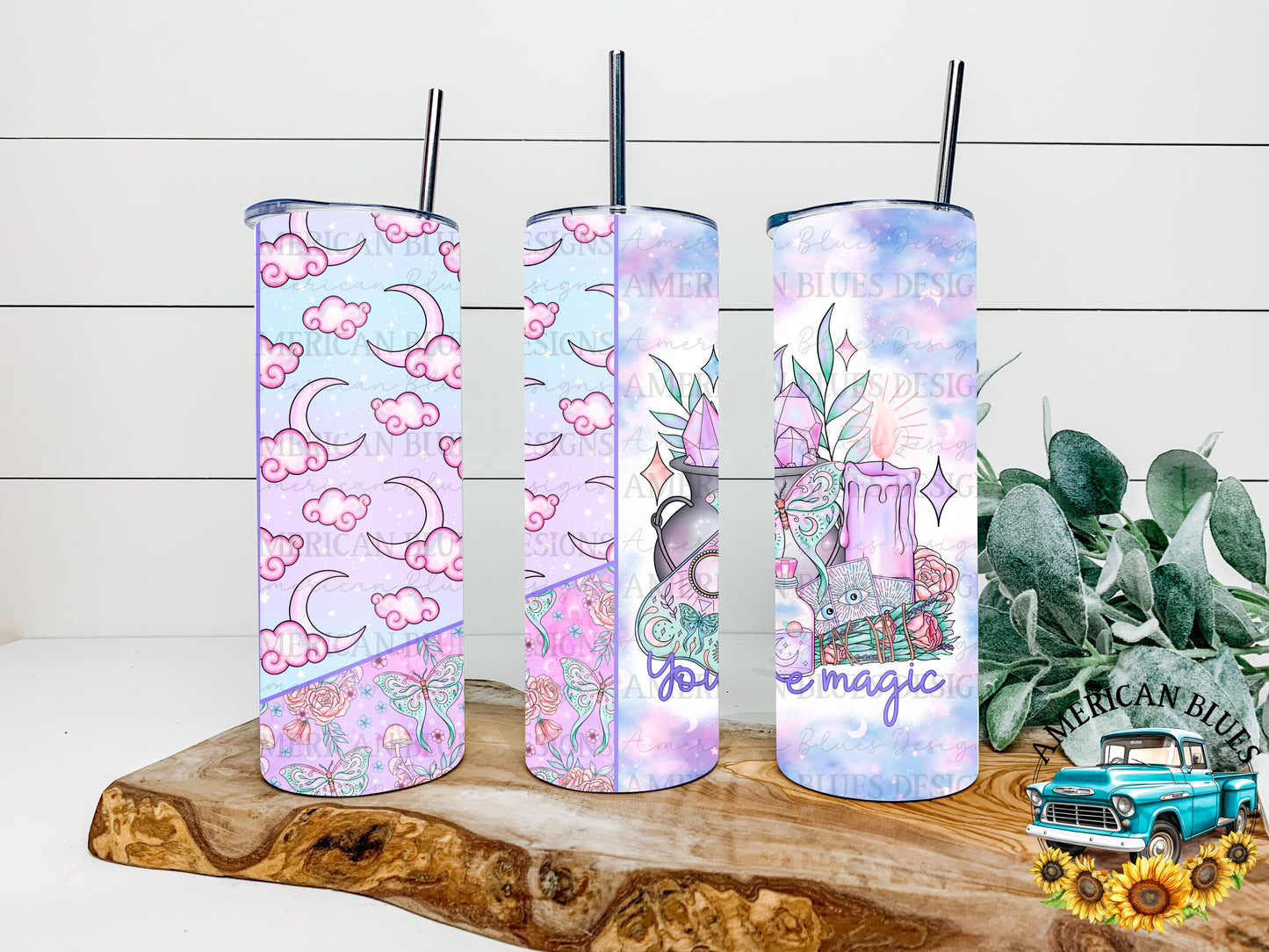 You are magic 20 oz tumbler wrap digital design | American Blues Designs