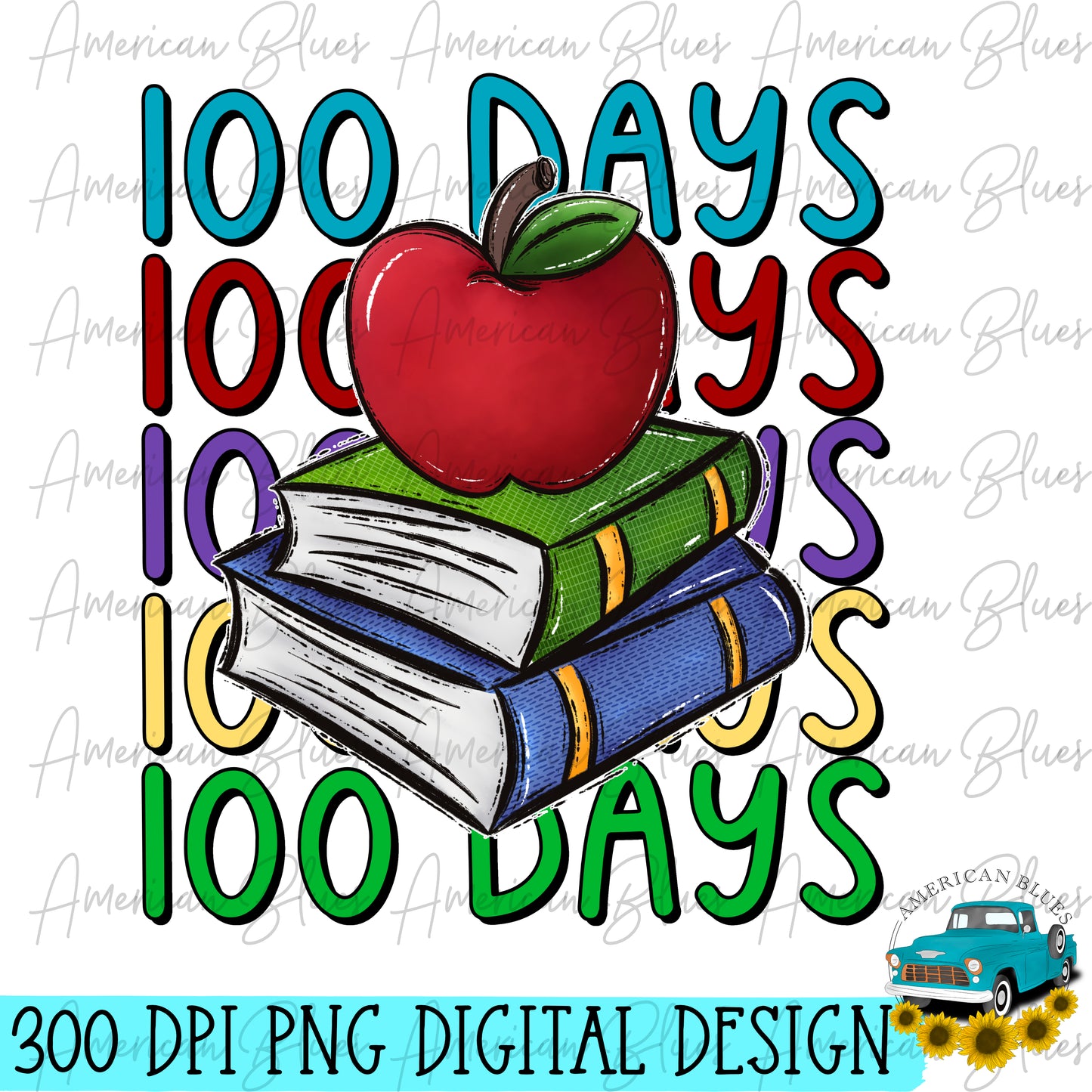 100 days- book and apple