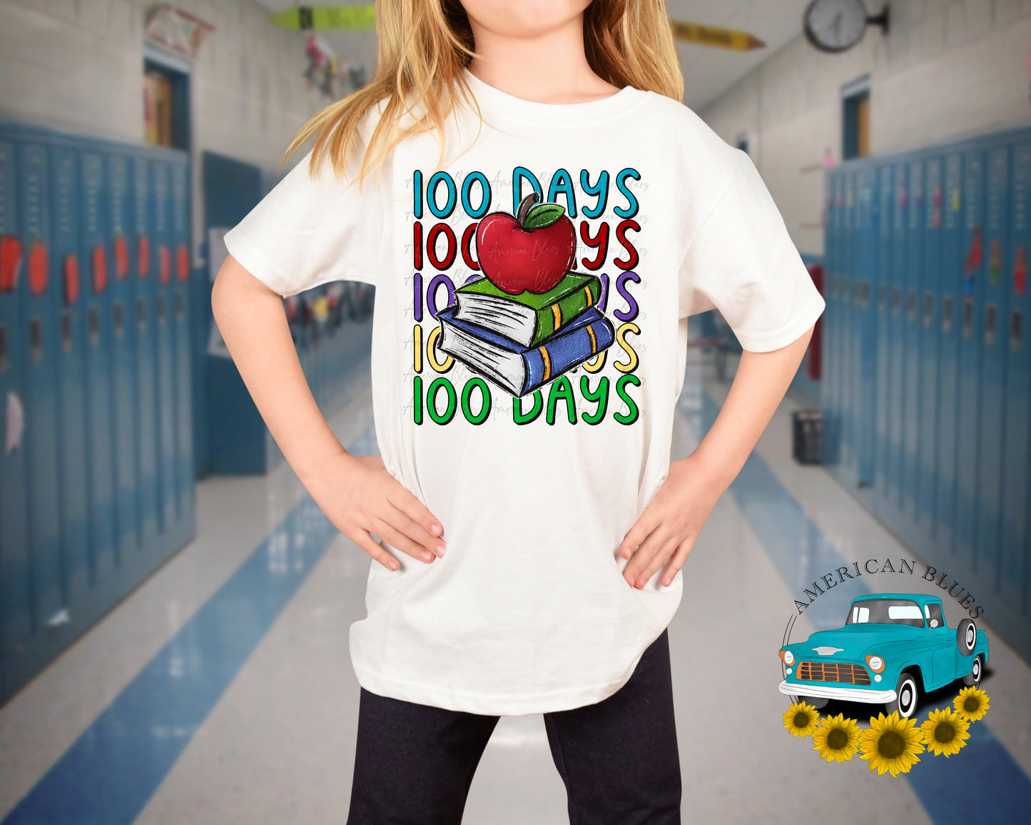 100 days- book and apple