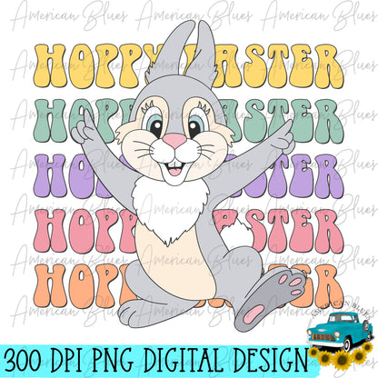 Hoppy Easter bunny- regular & distressed version included