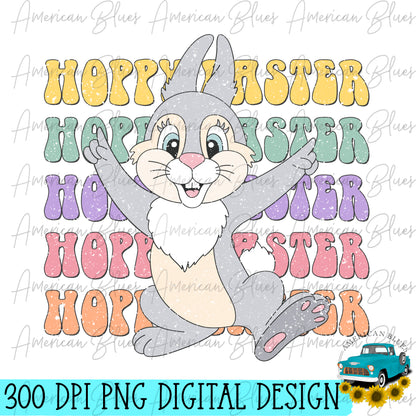 Hoppy Easter bunny- regular & distressed version included