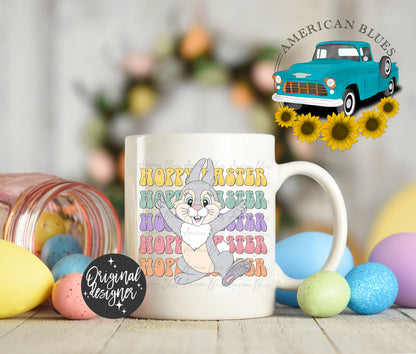 Hoppy Easter bunny- regular & distressed version included