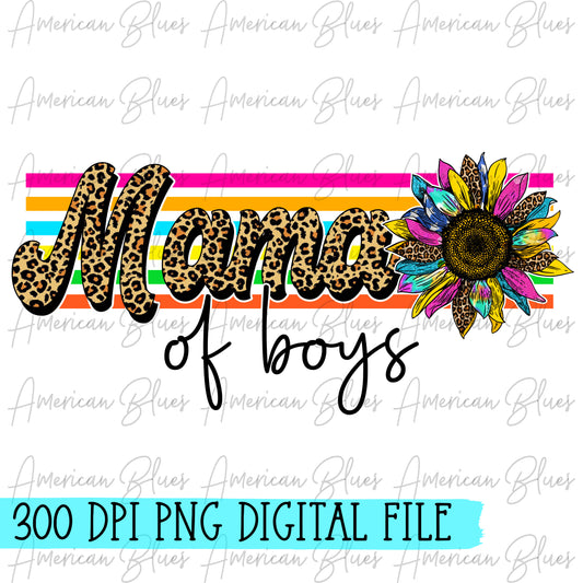 Mama of boys- leopard retro DIGITAL