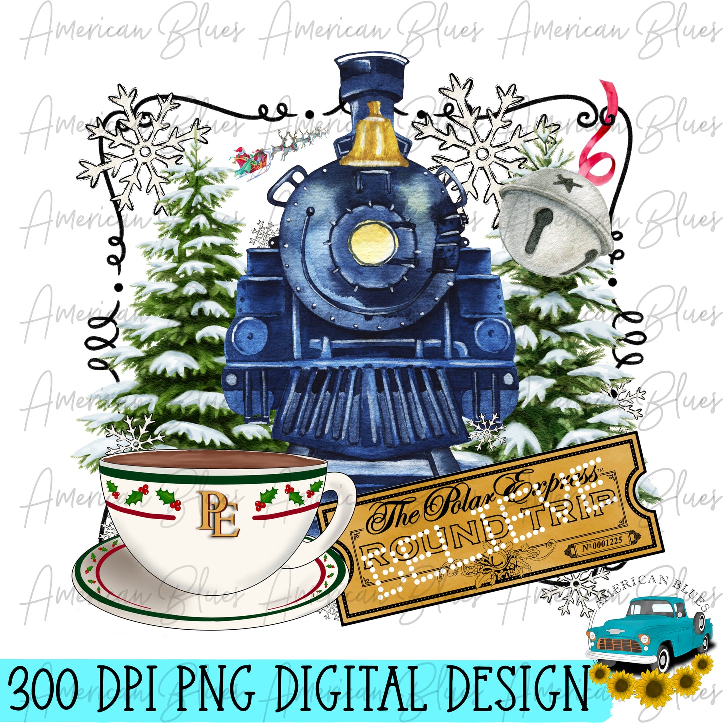 North Pole Christmas Train- white hot chocolate cup