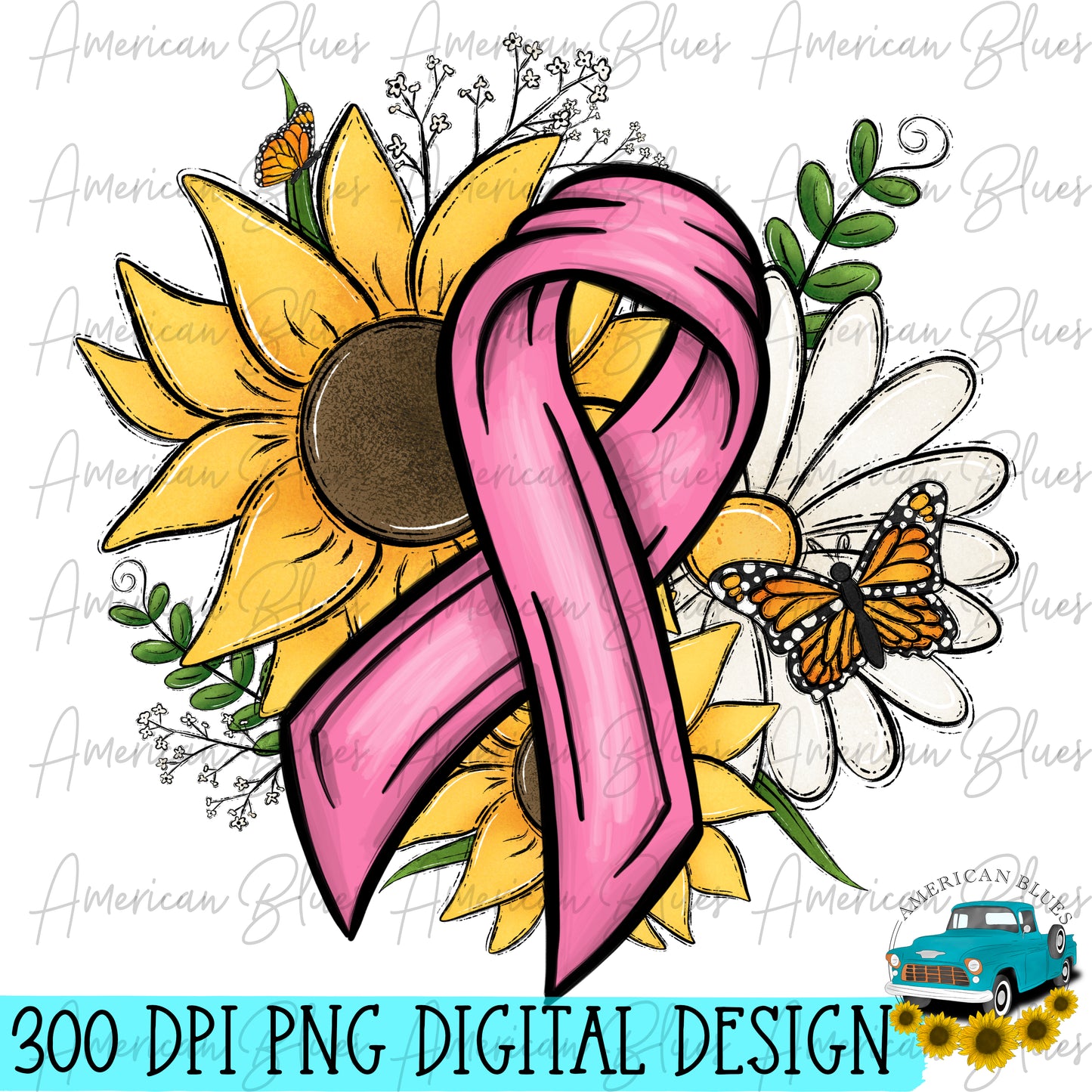 Breast Cancer Awareness- Sunflowers & Daisies