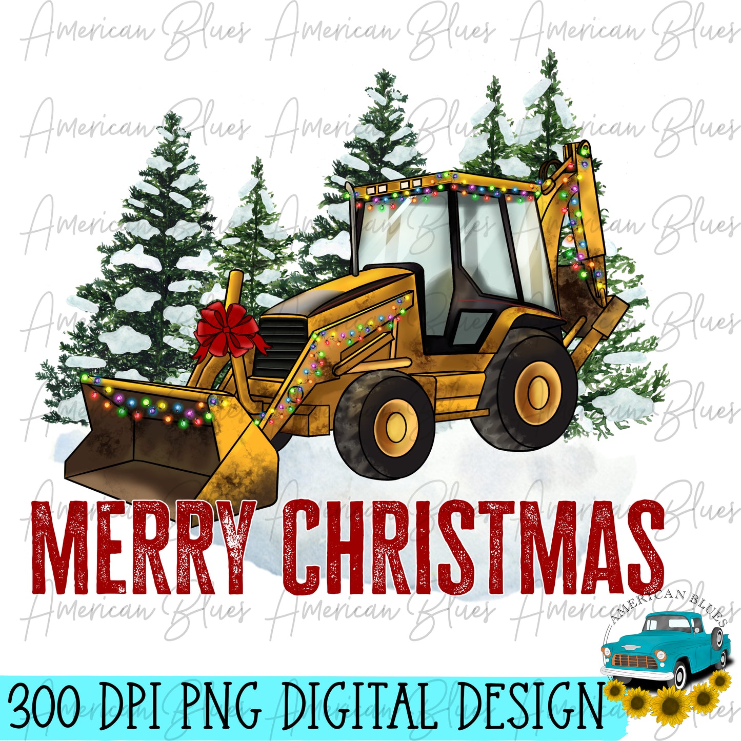 Merry Christmas- backhoe