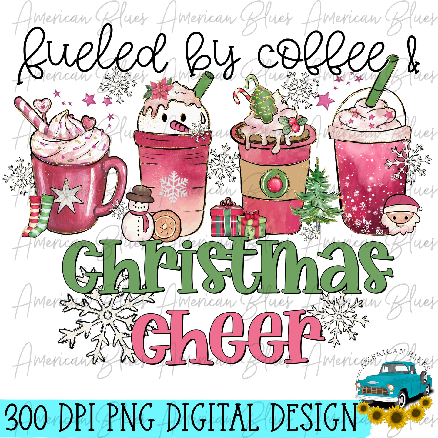 Fueled by coffee & Christmas Cheer PINK