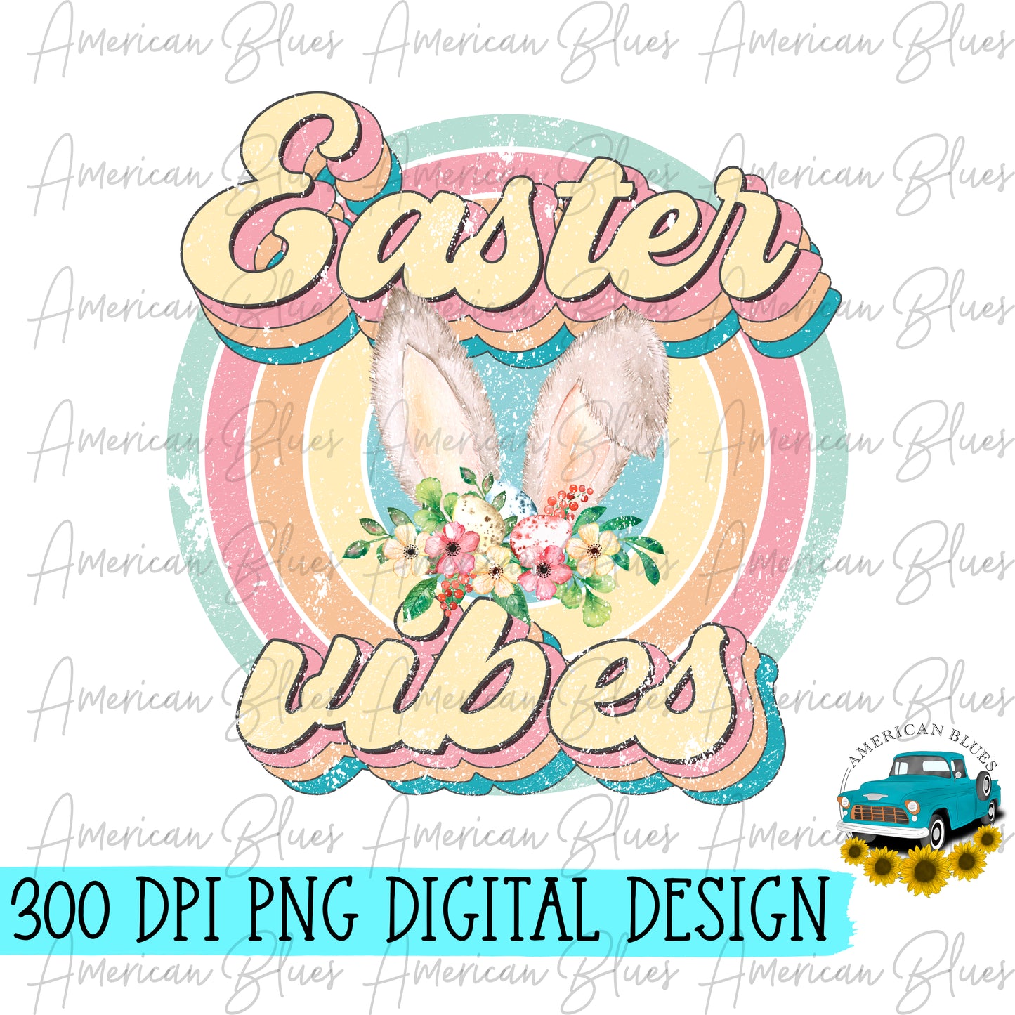 Easter Vibes- retro distressed