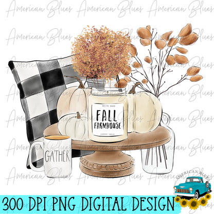 Fall farmhouse candle décor