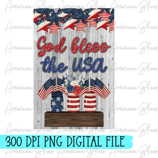 God Bless the USA 12x18 garden flag DIGITAL