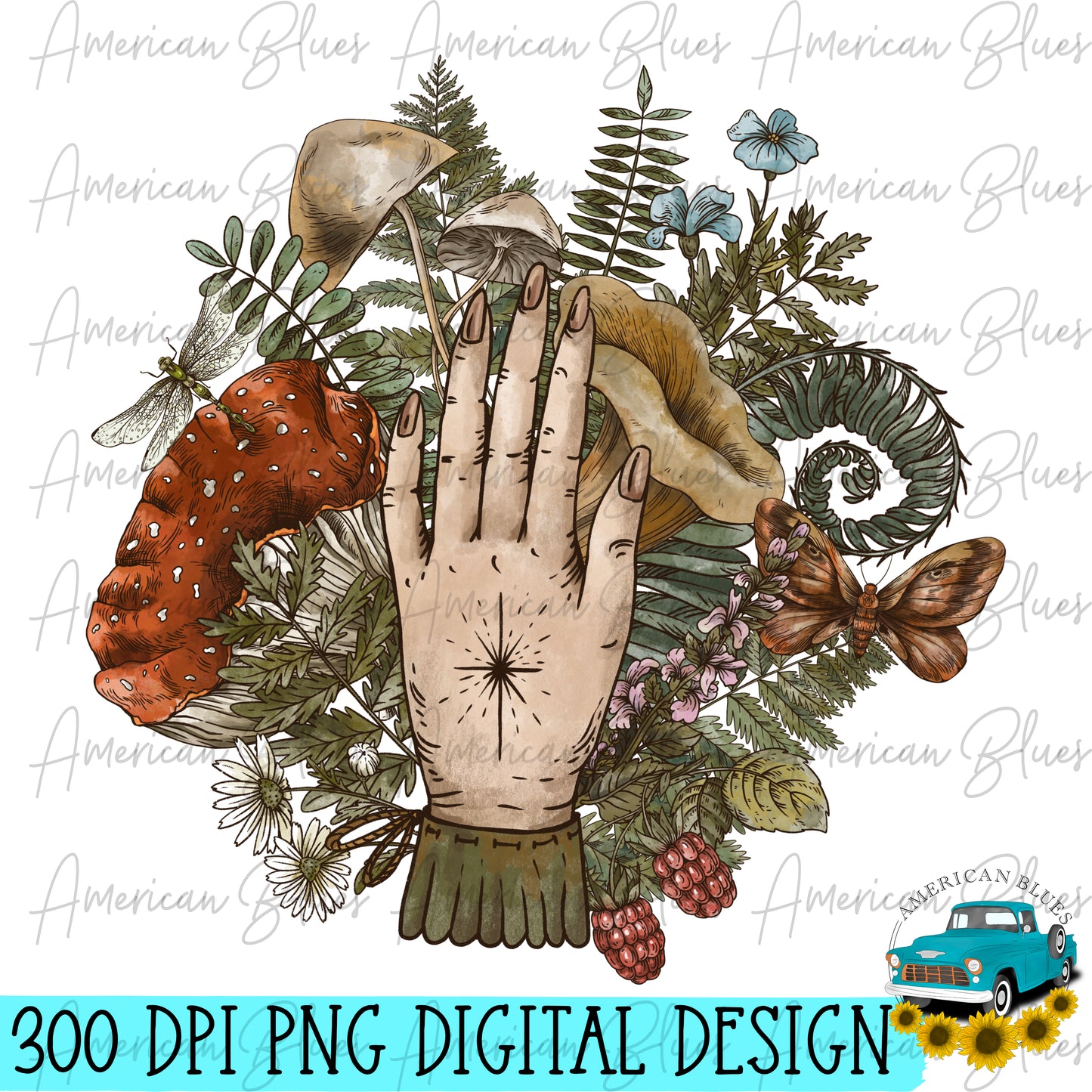 Healing Hand- Vintage floral