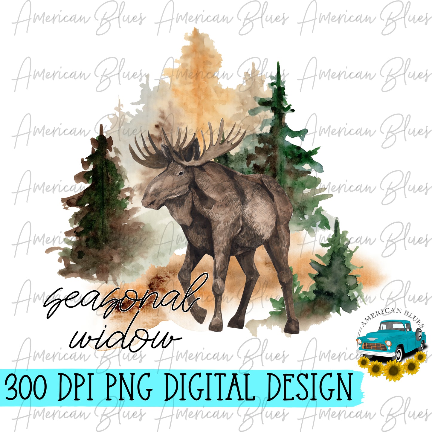 Seasonal Widow- moose in forest