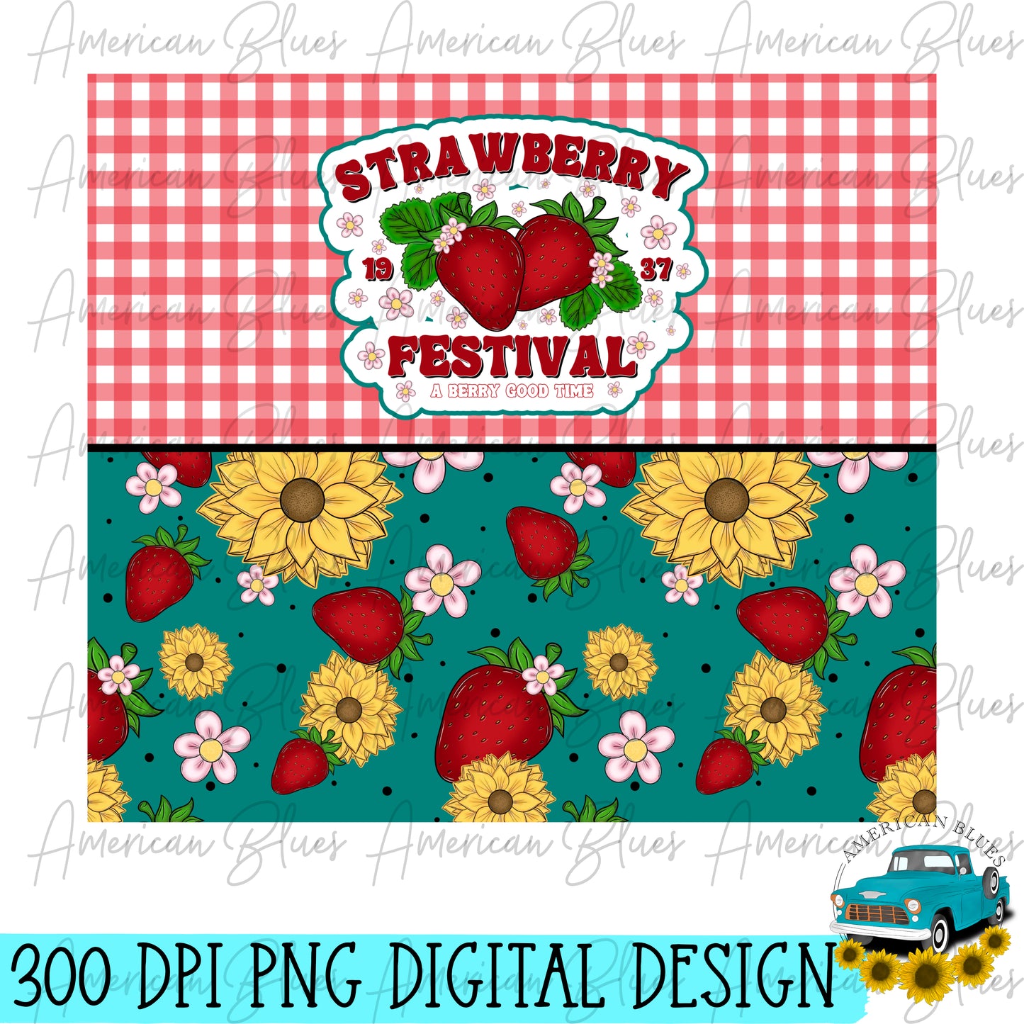 Strawberry Festival- 20 oz skinny straight tumbler wrap