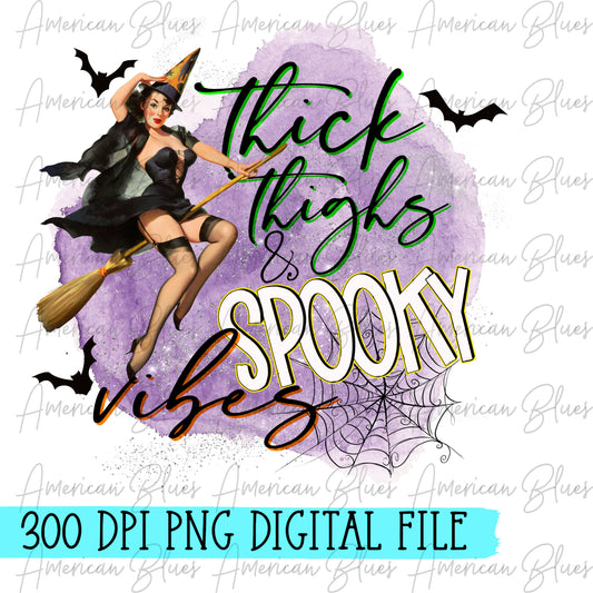 Thick thighs & spooky vibes glitter-digital