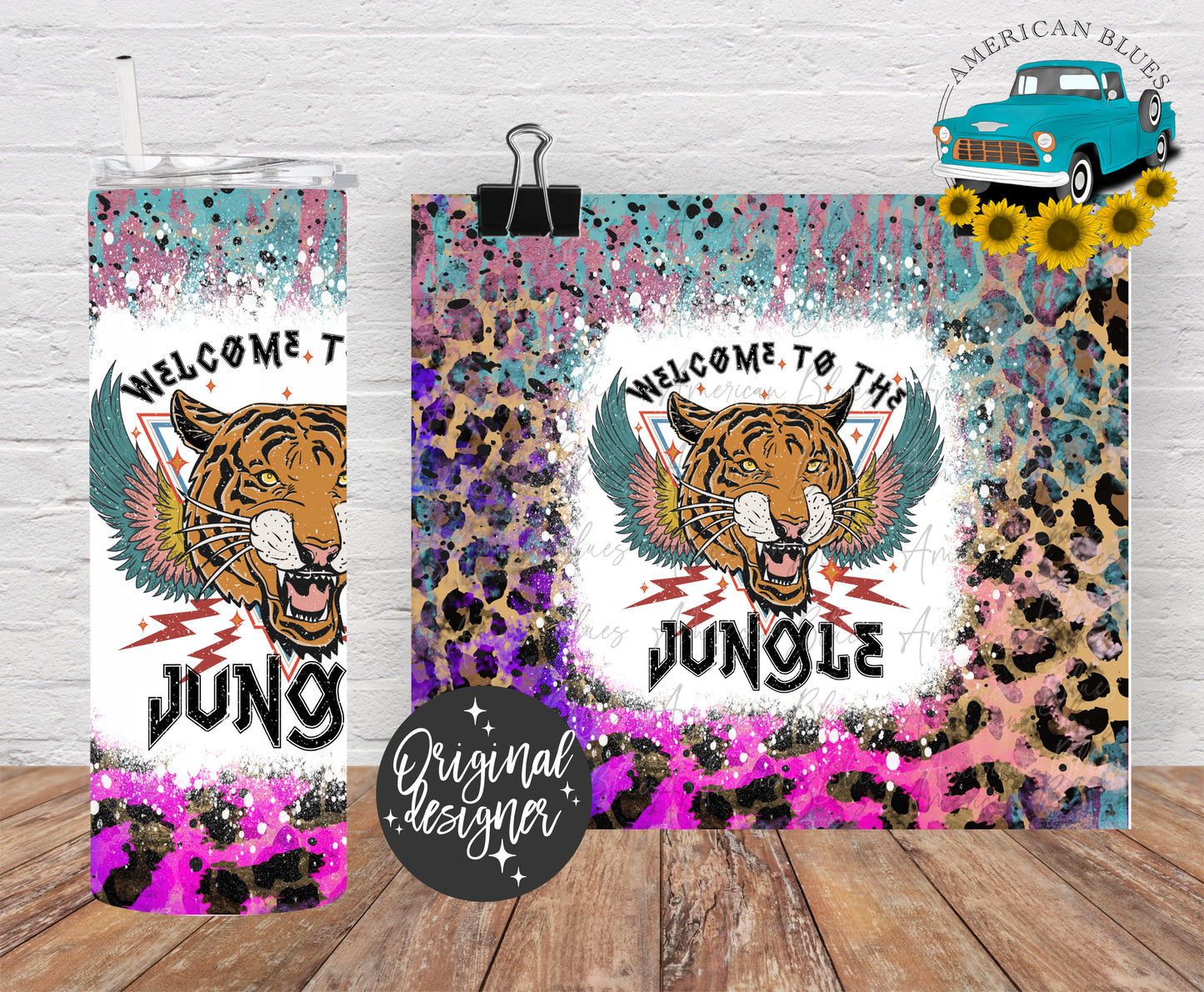 Welcome to the Jungle- 20 oz tumbler wrap distressed version